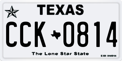 TX license plate CCK0814