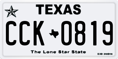 TX license plate CCK0819