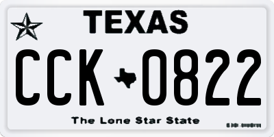 TX license plate CCK0822