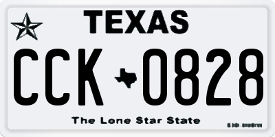 TX license plate CCK0828