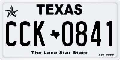 TX license plate CCK0841