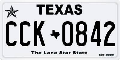TX license plate CCK0842