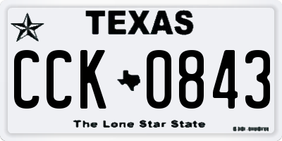 TX license plate CCK0843