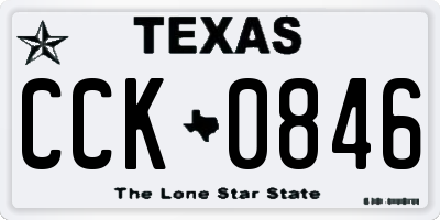 TX license plate CCK0846