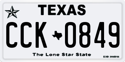 TX license plate CCK0849