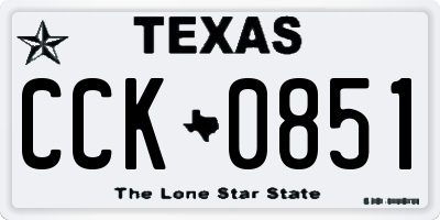 TX license plate CCK0851