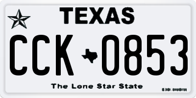 TX license plate CCK0853