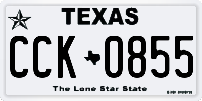 TX license plate CCK0855