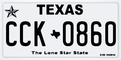 TX license plate CCK0860