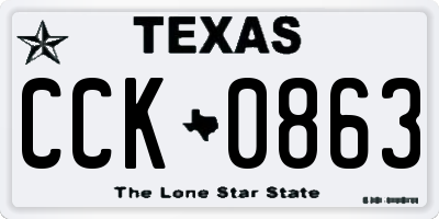 TX license plate CCK0863
