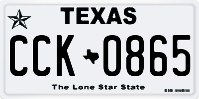 TX license plate CCK0865