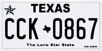 TX license plate CCK0867
