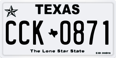 TX license plate CCK0871