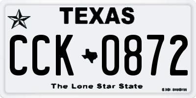 TX license plate CCK0872