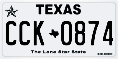 TX license plate CCK0874