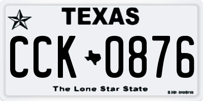 TX license plate CCK0876