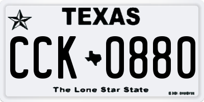 TX license plate CCK0880