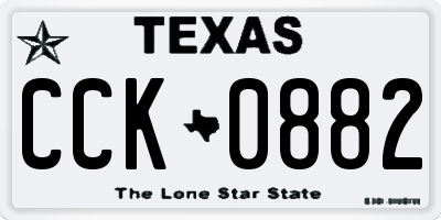 TX license plate CCK0882
