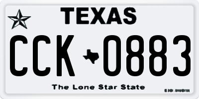 TX license plate CCK0883