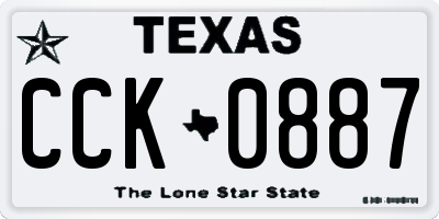TX license plate CCK0887