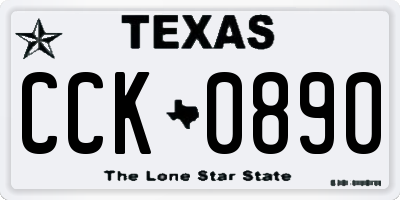 TX license plate CCK0890