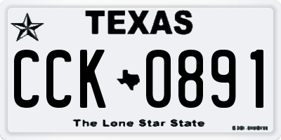 TX license plate CCK0891