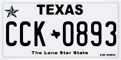 TX license plate CCK0893