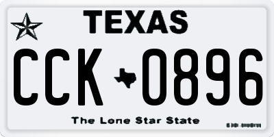 TX license plate CCK0896