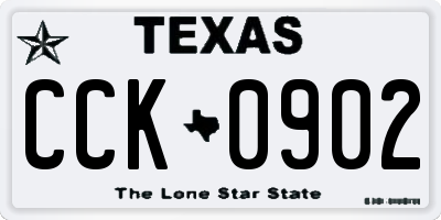 TX license plate CCK0902