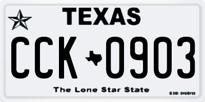 TX license plate CCK0903