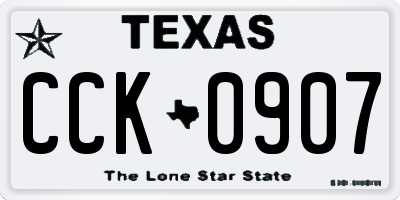 TX license plate CCK0907
