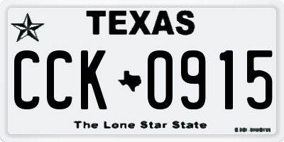 TX license plate CCK0915