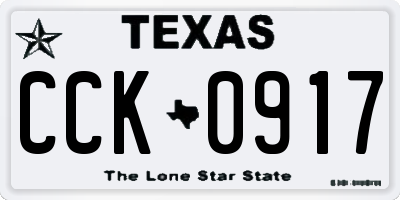 TX license plate CCK0917