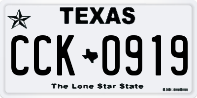 TX license plate CCK0919