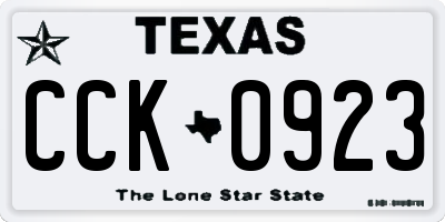 TX license plate CCK0923