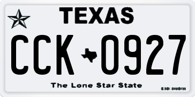 TX license plate CCK0927