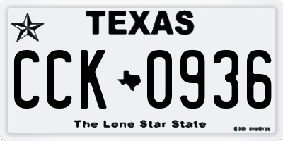 TX license plate CCK0936
