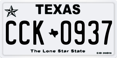 TX license plate CCK0937
