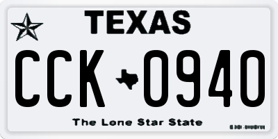 TX license plate CCK0940
