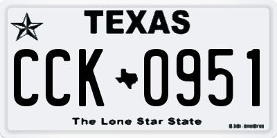 TX license plate CCK0951