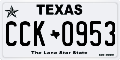 TX license plate CCK0953