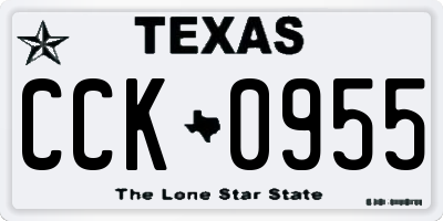 TX license plate CCK0955