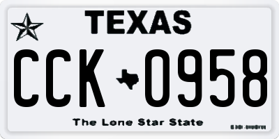 TX license plate CCK0958