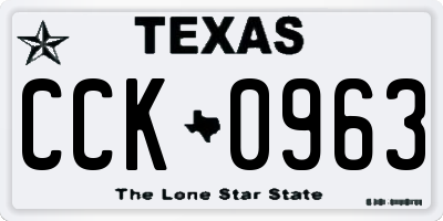 TX license plate CCK0963