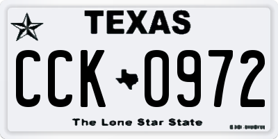 TX license plate CCK0972