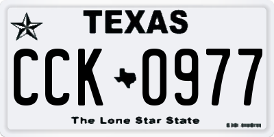 TX license plate CCK0977