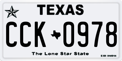TX license plate CCK0978