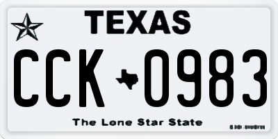 TX license plate CCK0983