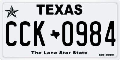TX license plate CCK0984
