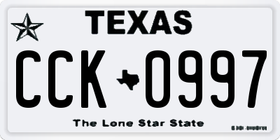 TX license plate CCK0997